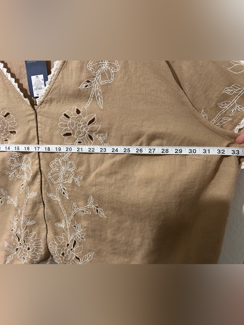 Universal Thread Tan Embroidered V-Neck Tunic - Picture 3 of 8